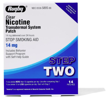 Rugby Clear Nicotine Patches 14mg