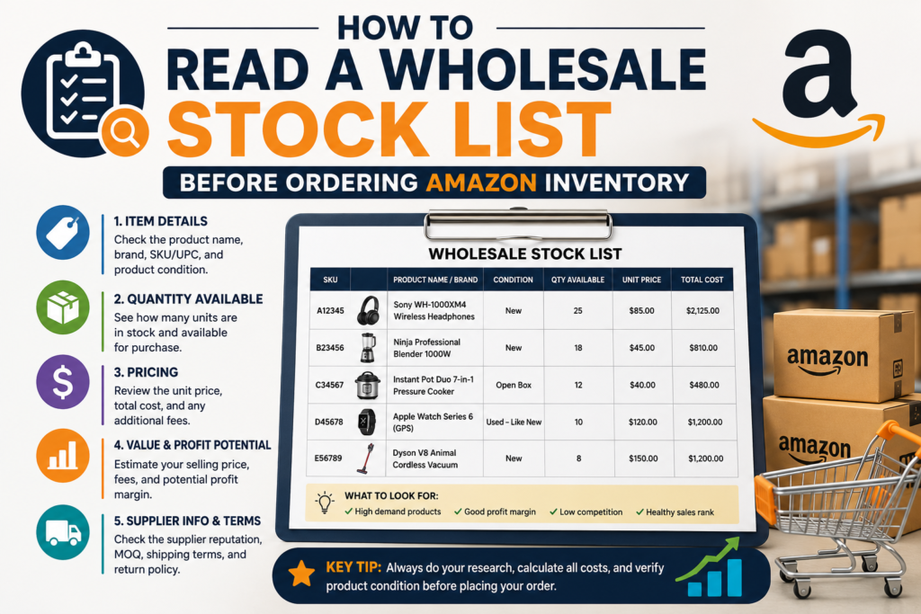 Wholesale Stock List for Amazon FBA