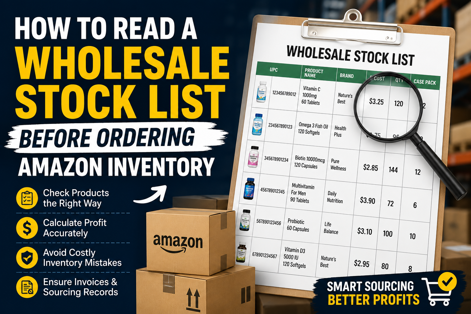 Wholesale Stock Lists Before FBA Orders